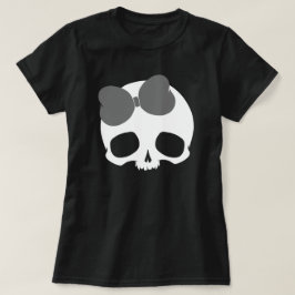カスタマイズ可能なリボン付きドクロ Tシャツ