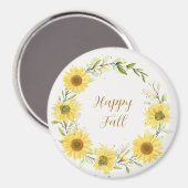 カスタマイズ可能なリースを備えたひまわりの文字 マグネット (正面/裏面)