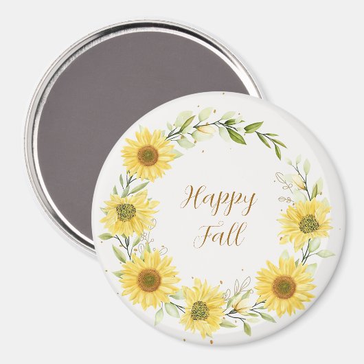 カスタマイズ可能なリースを備えたひまわりの文字 マグネット (正面/裏面)