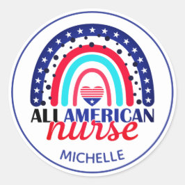 カスタマイズ可能なレインボーオールアメリカナースシール ラウンドシール