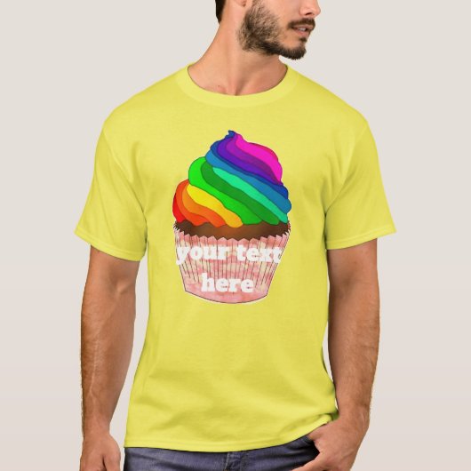 カスタマイズ可能なレインボーカップケーキPrideデザイン Tシャツ (正面)