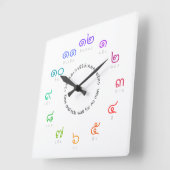 カスタマイズ可能なレインボーカラータイ数字ウォールクロック スクエア壁時計 (傾斜)