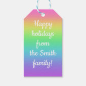 カスタマイズ可能なレインボーグラデーションギフトラベル ギフトタグ (正面)