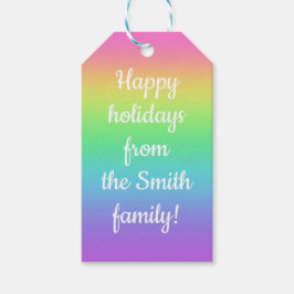 カスタマイズ可能なレインボーグラデーションギフトラベル ギフトタグ