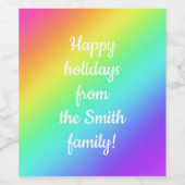 カスタマイズ可能なレインボーグラデーションワインラベル ワインラベル (シングルラベル)