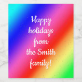 カスタマイズ可能なレインボーグラデーションワインラベル ワインラベル (シングルラベル)