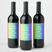 カスタマイズ可能なレインボーグラデーションワインラベル ワインラベル (ボトル)