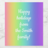 カスタマイズ可能なレインボーグラデーションワインラベル ワインラベル (シングルラベル)