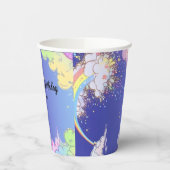 カスタマイズ可能なレインボースカイ誕生日パーティーデコール 紙コップ (左)