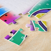 カスタマイズ可能なレインボーストライプパズル枠 ジグソーパズル (側面)