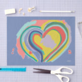 カスタマイズ可能なレインボーハートティッシュペーパー 薄葉紙 (クラフト)