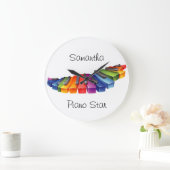 カスタマイズ可能なレインボーピアノ鍵 ラージ壁時計 (ホーム)