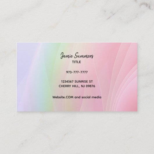 カスタマイズ可能なレインボーベビーシッターの名刺 名刺 (裏面)