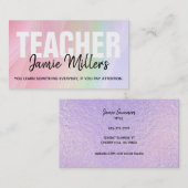 カスタマイズ可能なレインボー先生名刺 名刺 (正面/裏面)