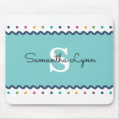 カスタマイズ可能なレインボー水玉模様 モノグラムの マウスパッド (正面)