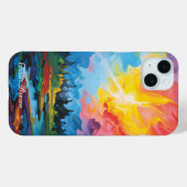カスタマイズ可能なレインボー表現主義の川景色 Case-Mate iPhoneケース (裏面 (横))