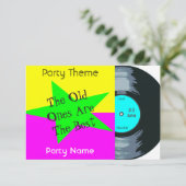 カスタマイズ可能なレコードのパーティの招待状 招待状 (スタンド正面)