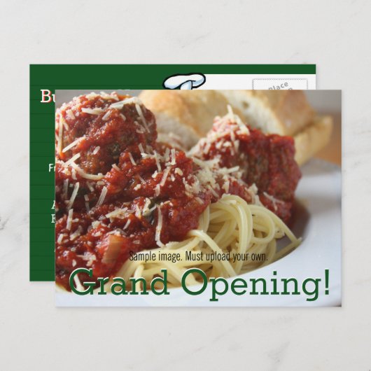 カスタマイズ可能なレストランのプロモーション。 郵送物かハンドアウト 案内ポストカード (正面/裏面)