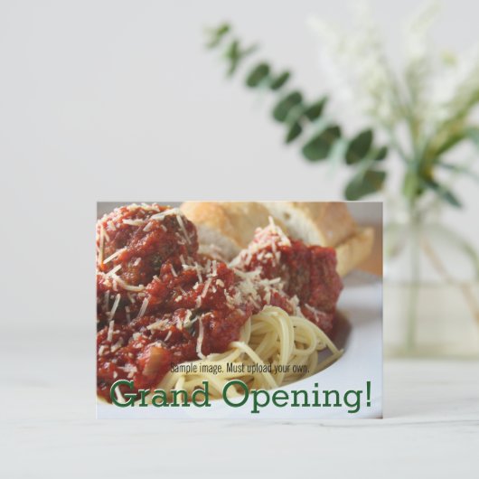 カスタマイズ可能なレストランのプロモーション。 郵送物かハンドアウト 案内ポストカード (スタンド正面)