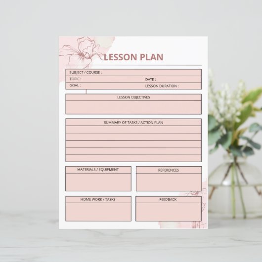 カスタマイズ可能なレッスンプランナーテンプレート (スタンド正面)