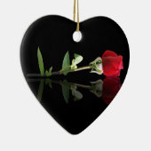 カスタマイズ可能なレッドローズオーナメント セラミックオーナメント (右)