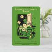 カスタマイズ可能なレトロなハロウィンパーティーの招待状 招待状 (スタンド正面)