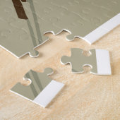 カスタマイズ可能なレトロのアール・デコのスキー旅行広告 ジグソーパズル (側面)