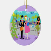 カスタマイズ可能なレトロのハワイのクリスマスのオーナメント セラミックオーナメント (右)