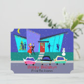 カスタマイズ可能なレトロの休日のカート シーズンカード (スタンド正面)