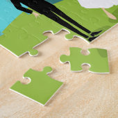 カスタマイズ可能なレトロの結婚式のカップルのパズル ジグソーパズル (側面)