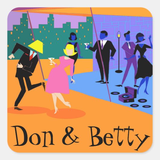カスタマイズ可能なレトロアーバンルーフトップパーティーシール スクエアシール (正面)