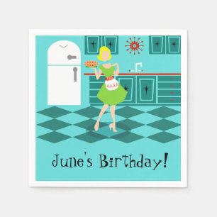 カスタマイズ可能なレトロキッチン紙ナプキンス スタンダードカクテルナプキン