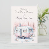 カスタマイズ可能なレトロキャンパークリスマスカード シーズンカード (スタンド正面)