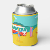 カスタマイズ可能なレトロサーファーカップルクーラーボックス 缶クーラー (缶正面)