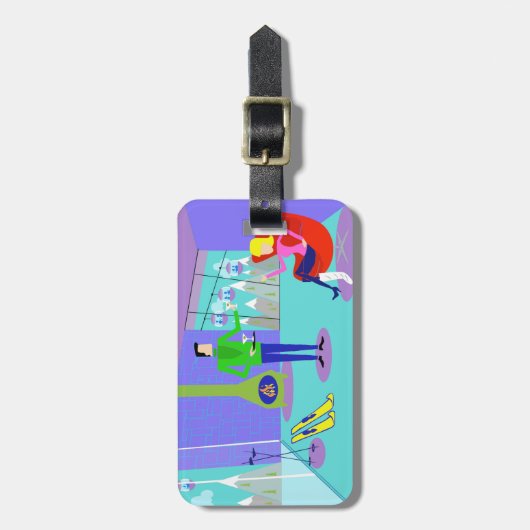 カスタマイズ可能なレトロスキーバケーションラゲージタグ ラゲッジタグ (正面縦)