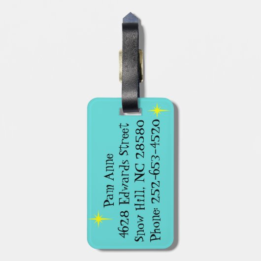 カスタマイズ可能なレトロスキーバケーションラゲージタグ ラゲッジタグ (裏面縦)