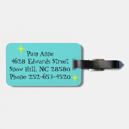 カスタマイズ可能なレトロスキーバケーションラゲージタグ ラゲッジタグ (裏面横)