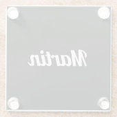 カスタマイズ可能なレトロスクリプト |黒またはDIYカラー ガラスコースター (裏面)