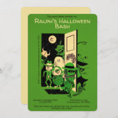 カスタマイズ可能なレトロハローウィンパーティ招待状 招待状 (正面/裏面)