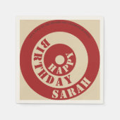 カスタマイズ可能なレトロビニールスリーブ紙ナプキン スタンダードカクテルナプキン (正面)