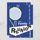 カスタマイズ可能なレトロファミリ懇親会招待状 招待状 (正面/裏面)