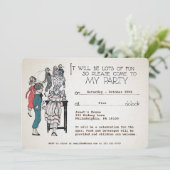 カスタマイズ可能なレトロ子供パーティの招待状 招待状 (スタンド正面)