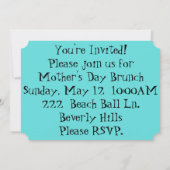カスタマイズ可能なレトロ母の日の招待状 招待状 (裏面)