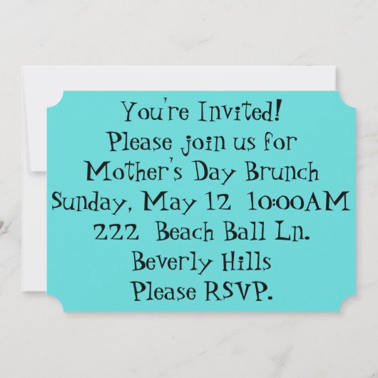 カスタマイズ可能なレトロ母の日の招待状 招待状 (裏面)