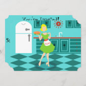 カスタマイズ可能なレトロ母の日の招待状 招待状 (正面/裏面)