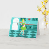 カスタマイズ可能なレトロ母日のグリーティングカード カード (黄色い花)