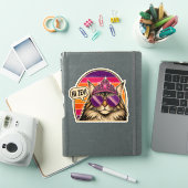 カスタマイズ可能なレトロ猫クイーンステッカー 冠付き シール (iPadカバー)