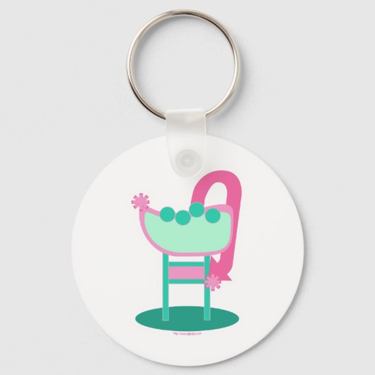 カスタマイズ可能なレトロ50のサイン キーホルダー (正面)