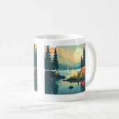 カスタマイズ可能なレトロTouchグラスアウトドアタイポグラフィ コーヒーマグカップ (正面右)