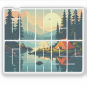 カスタマイズ可能なレトロTouchグラスアウトドアタイポグラフィ シール (正面)